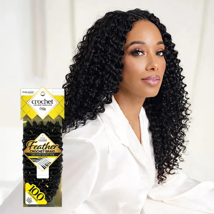 Zury Sis Hollywood Feather Crochet Braid - WATER 14/18" - 100% Remy Human Hair