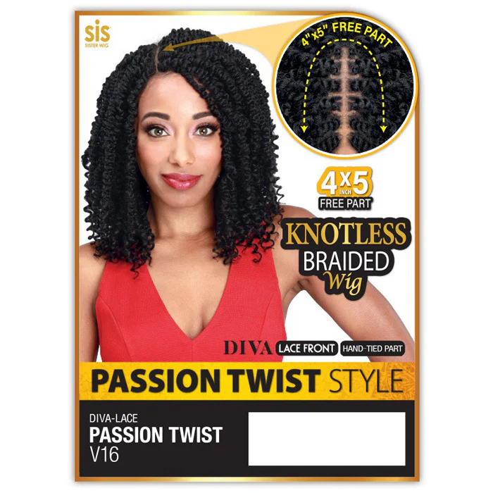 Zury Sis Knotless Braided 4x5 Free Part Lace Front Wig - DIVA LACE PASSION TWIST V 16 - Image 3