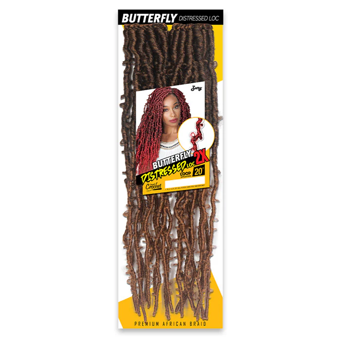 Zury Sis Loop Crochet Braid - 2X BUTTERFLY DISTRESSED LOC 20" - Image 2