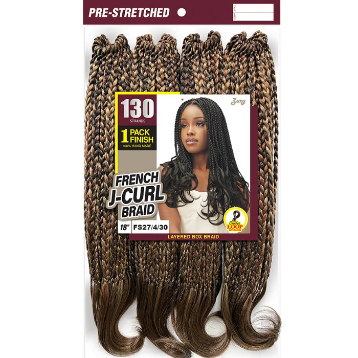 Zury Sis Loop Crochet Braids 100% Hand-Made - FRENCH J CURL BRAID 18" 130 STRANDS - Image 3