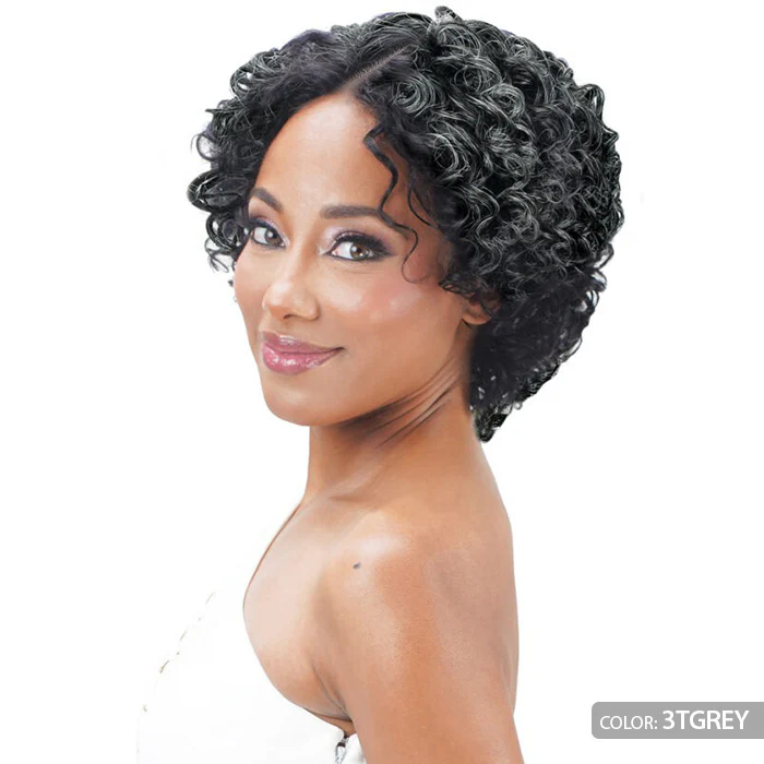 Zury Sis Ms. Wisdom Salt & Pepper 100% Human Hair Lace Part Wig - DIDI - Image 2