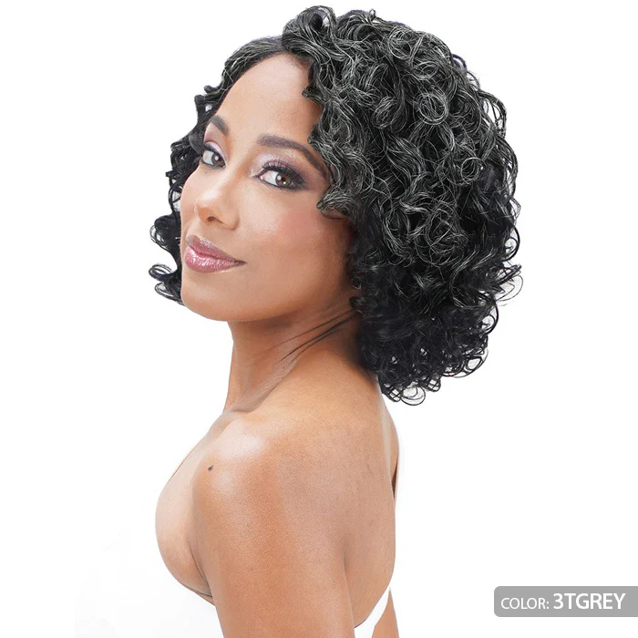 Zury Sis Ms. Wisdom Salt & Pepper 100% Human Hair Lace Part Wig - LELISE - Image 2