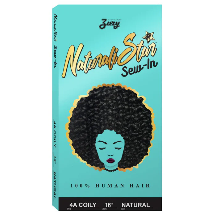 Zury Sis Naturali Star Sew-In 100% Human Hair Weave - 4A COILY 10-16" - Image 2