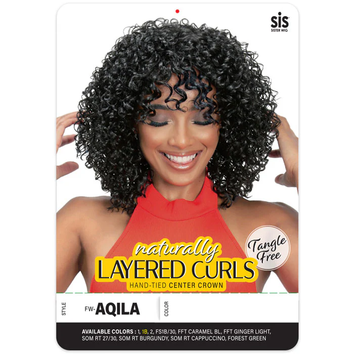 Zury Sis Naturally Layered Curls Hand-Tied Center Crown Wig - FW-AQILA - Image 3