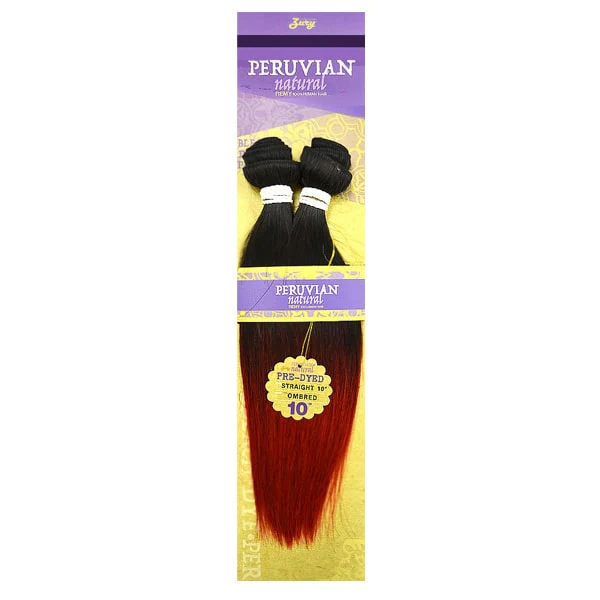 Zury Sis Peruvian Natural 100% Remy Human Hair Weave - STRAIGHT 12-20" (Pre-Dyed)