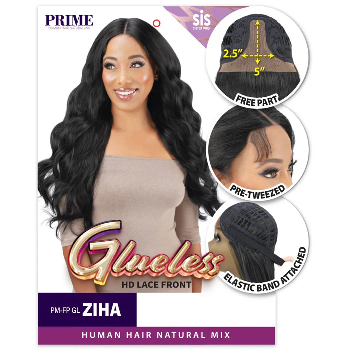 Zury Sis Prime Glueless Human Hair Blend Free-Part HD Lace Front Wig - ZIHA - Image 4