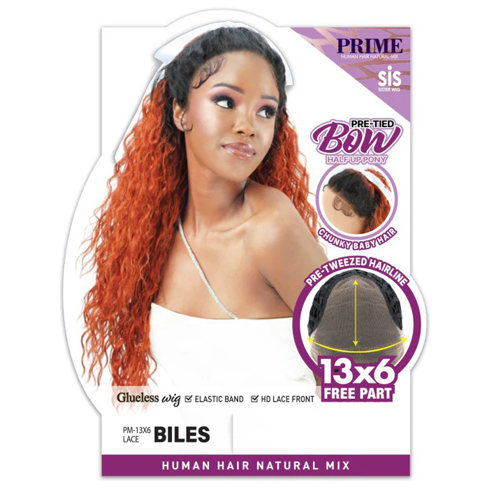 Zury Sis Prime Human Hair Blend Glueless 13x6 Lace Front Wig - BILES - Pre-Tied Bow - Image 3