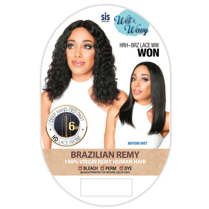 Zury Sis Wet & Wavy Brazilian Remy HD Lace Front Wig - HRH-BRZ LACE WW WON - Image 3