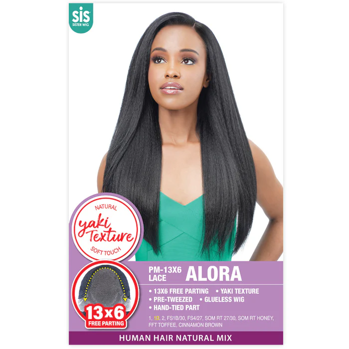 Zury Sis Yaki Texture Glueless Human Hair Blend 13x6 HD Lace Front Wig - ALORA - Image 3