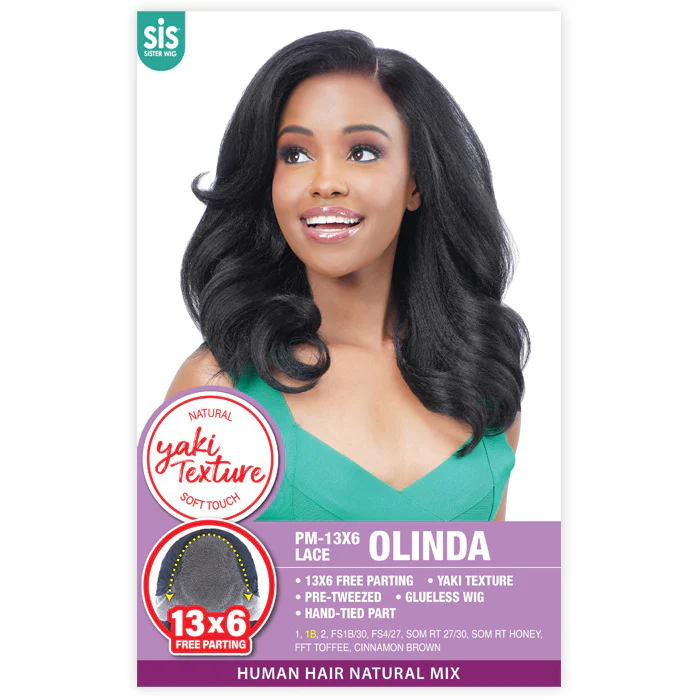 Zury Sis Yaki Texture Glueless Human Hair Blend 13x6 HD Lace Front Wig - OLINDA - Image 3