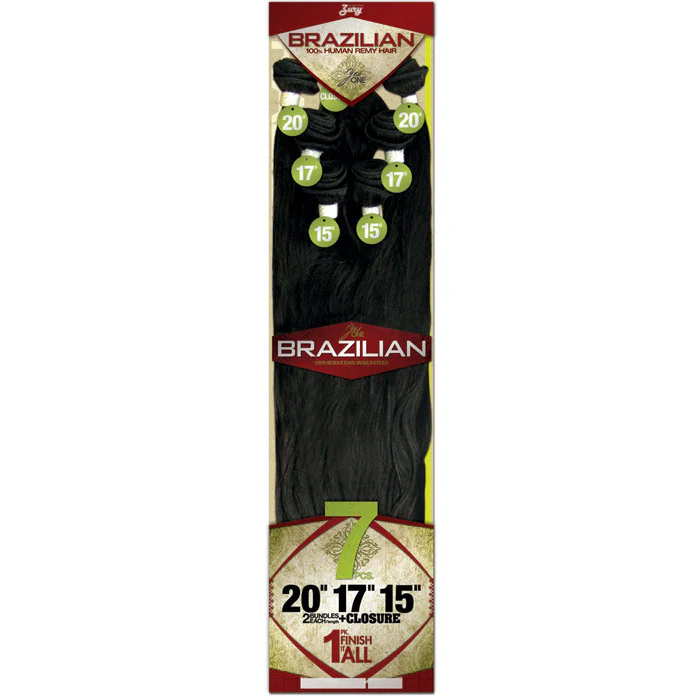 Zury Sis YesOne Brazilian 100% Human Remy Hair Weave - STRAIGHT 14/16" (1 Pack/7 Pcs)+Closure - Image 3
